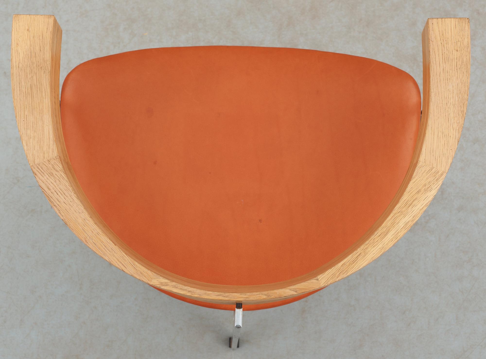 A Poul Kjaerholm 'PK-11' armchair, for E Kold Christensen, Denmark, maker's mark in the steel.