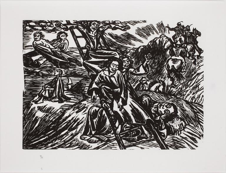 ERNST BARLACH, litografi mapp, signerade och numrerade. Mapp 70/95.