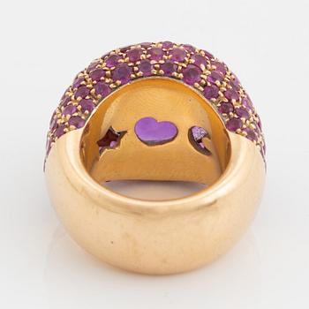 Amethyst and pink sapphire ring.