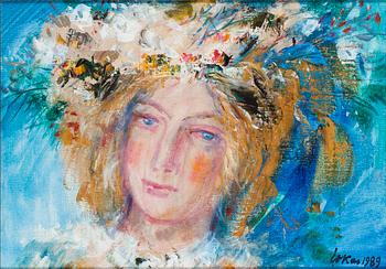 Evald Okas, 'Girl with a Garland'.