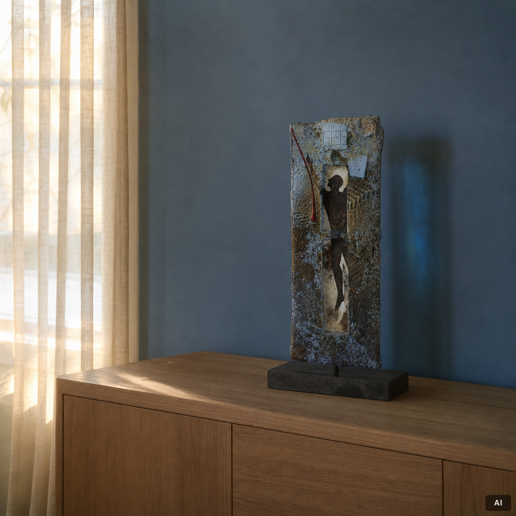Bertil Vallien, Sculpture, sand-cast glass, Kosta Boda, unique, 1991.