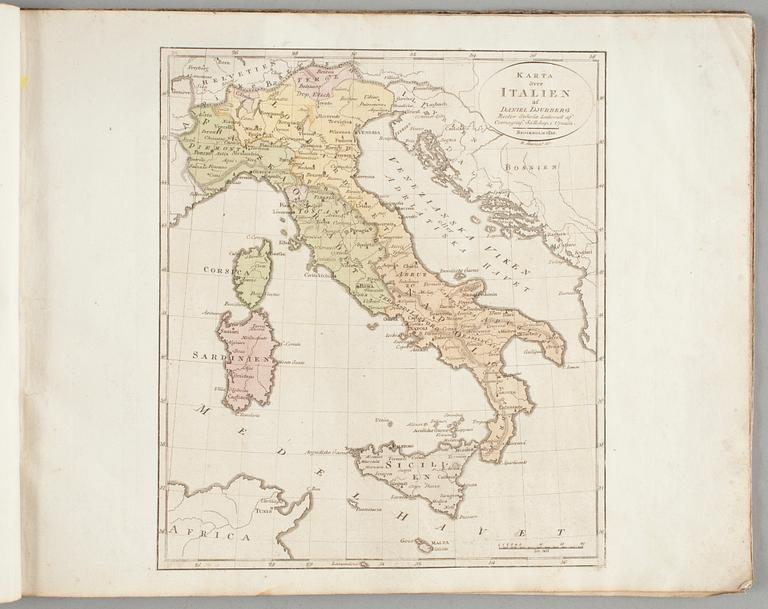 KARTOR, 26 st, kolorerade i mapp, 1815, "Atlas Juvenilis".