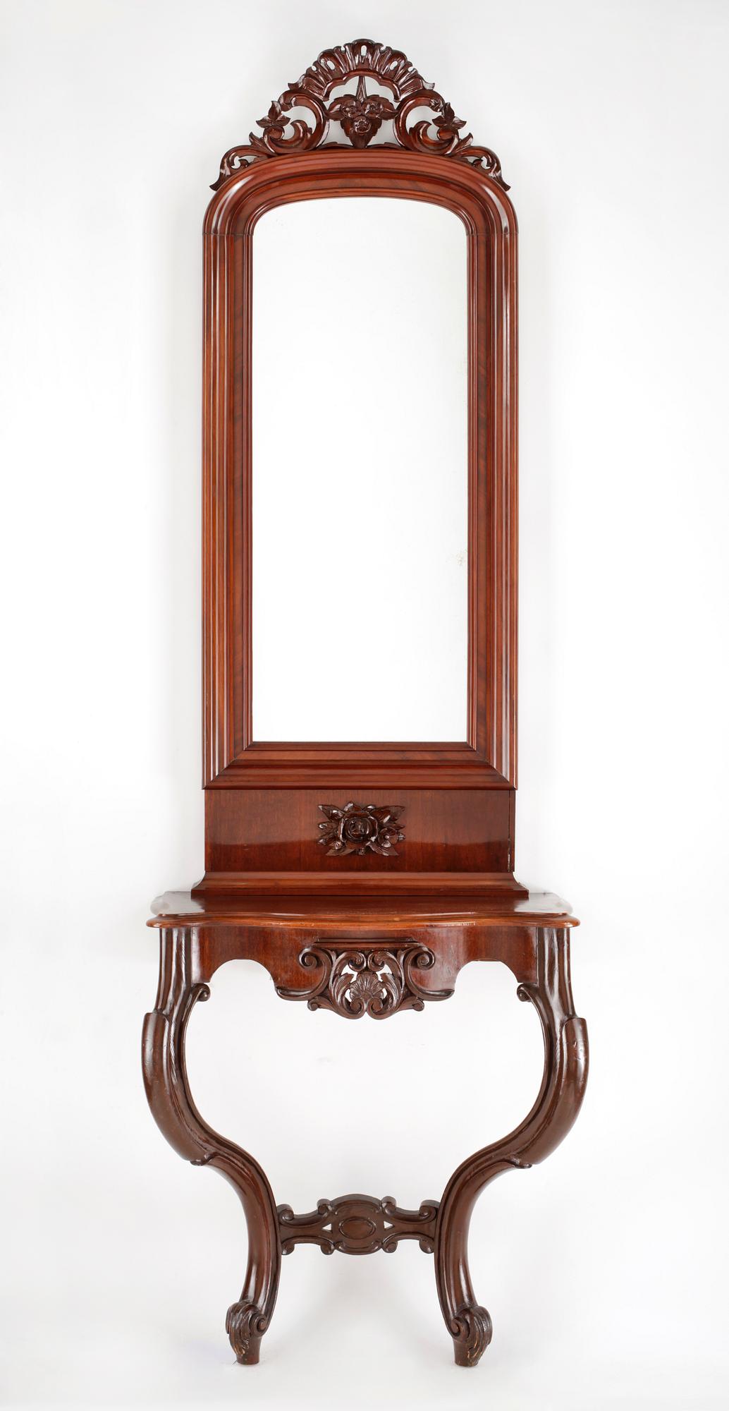 SPEGEL med KONSOLBORD, nyrokoko, 1800-talets andra hälft.