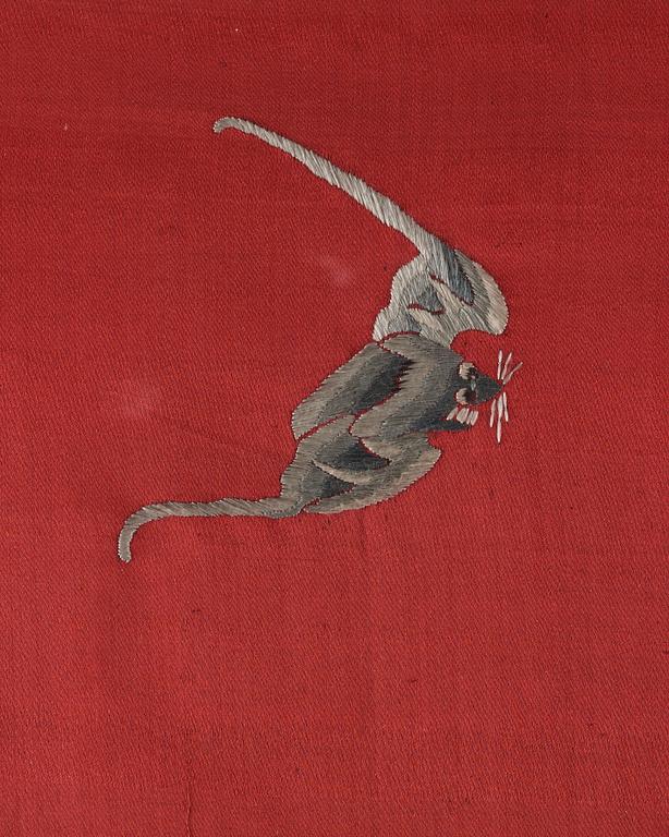 BRODERI på siden. Kina, Republik, tidigt 1900-tal.