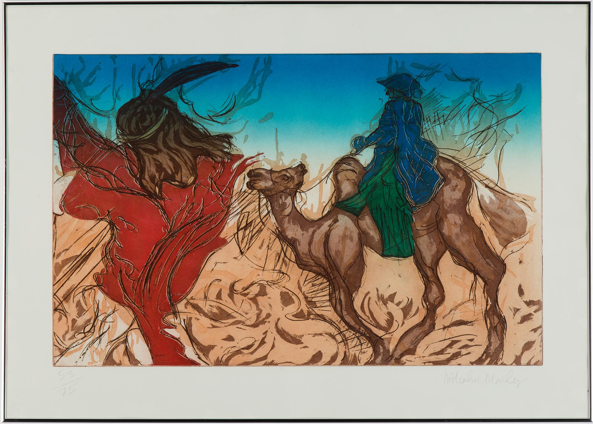 MALCOLM MORLEY, färgakvatint, signerad och numrerad 53/75.