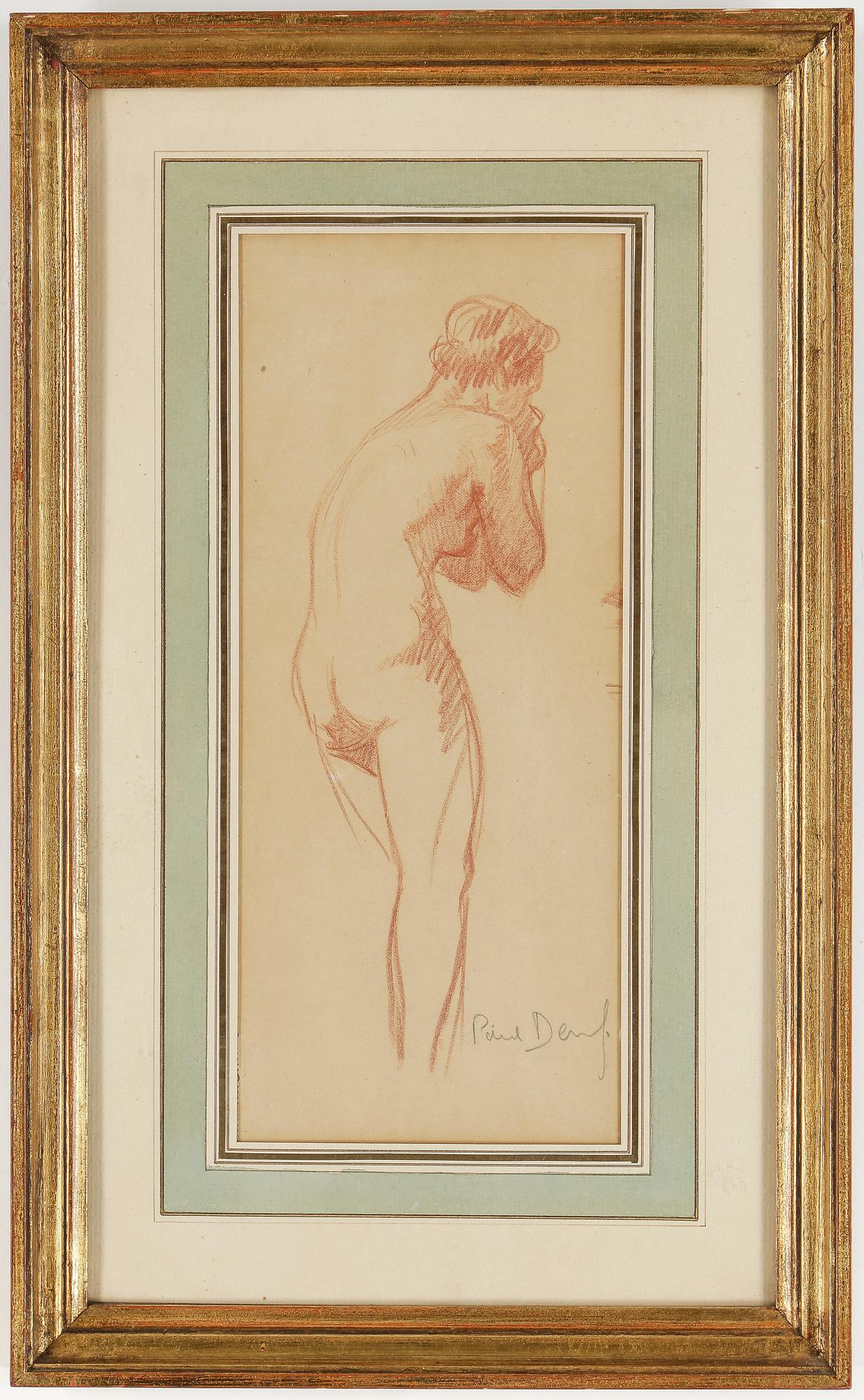 OKÄND KONSTNÄR, rökrita, 1800/1900-tal. Signerad Paul Denf.
