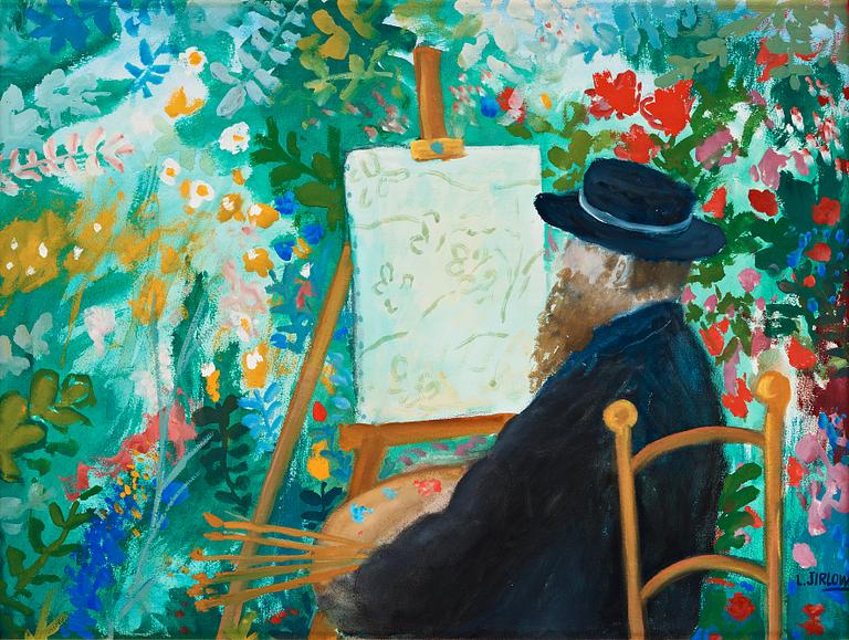 Lennart Jirlow, The artist by the easel.