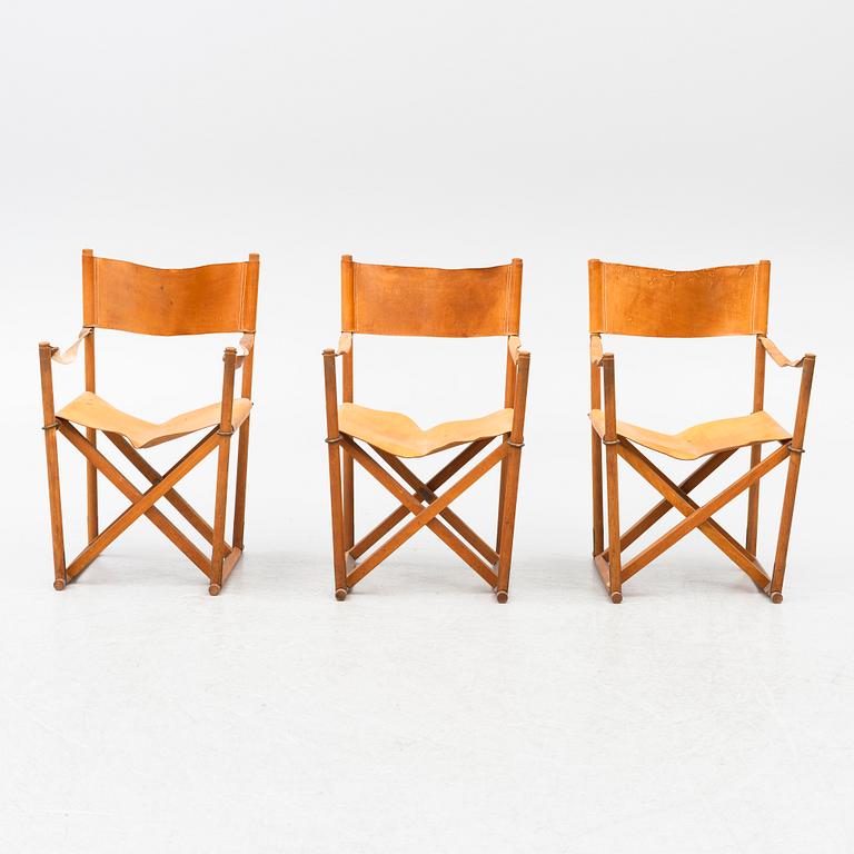 Mogens Koch, three 'MK16' folding chairs, Denmark.