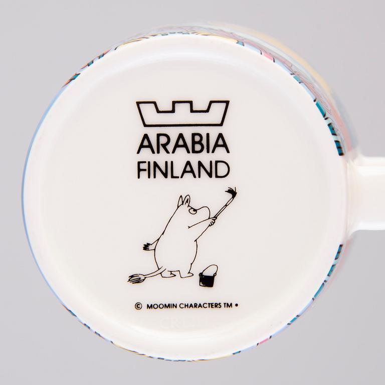 MUMINMUGGAR, 8 st, porslin, "Sommar säsongmuggar" Moomin Characters, Arabia 2007-2018.