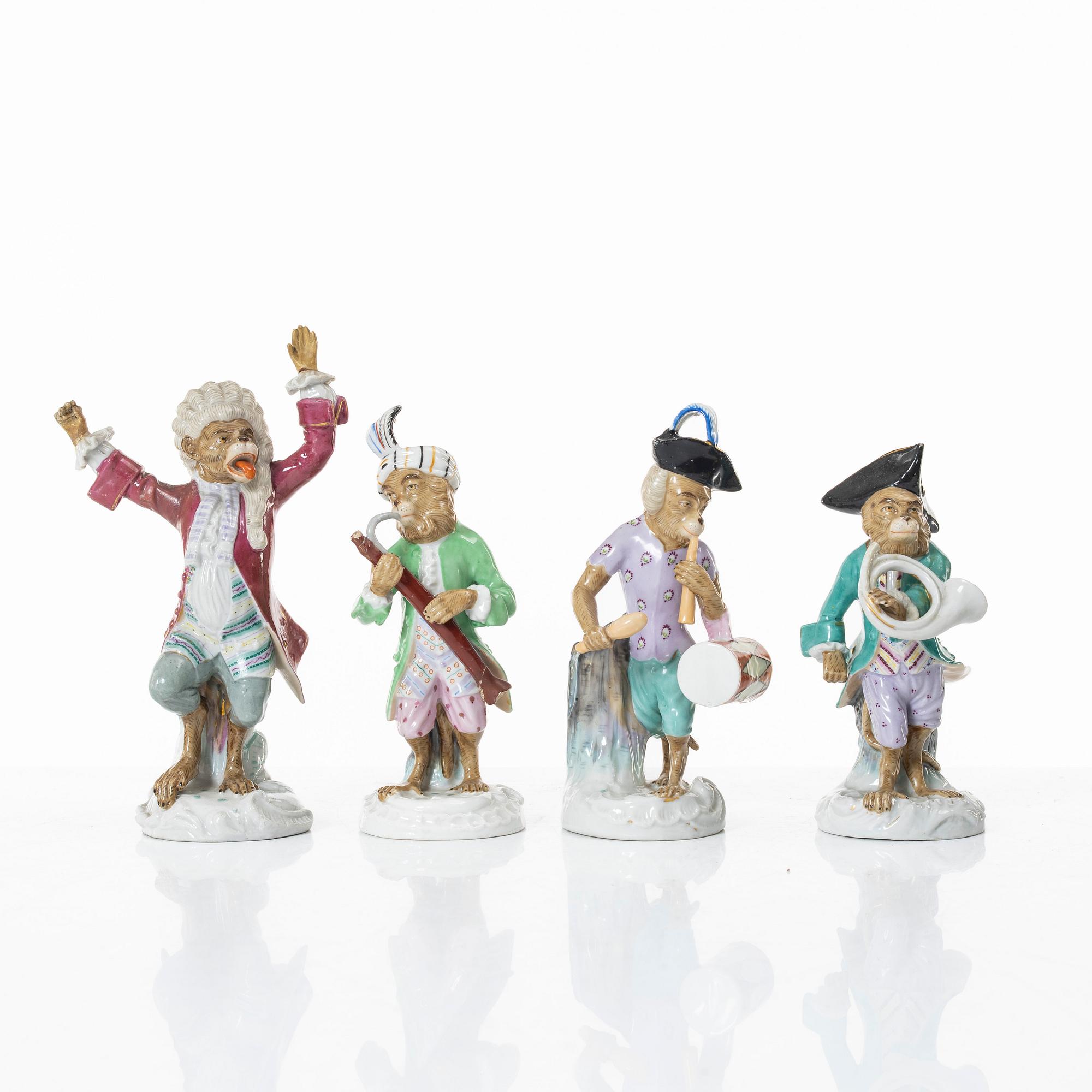 Figurines, 8 pcs, porcelain, Germany, 19th century.