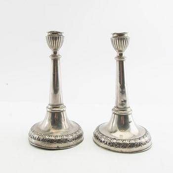 Candelsticks, a pair, Sven Berglund, Malmö, 1856.