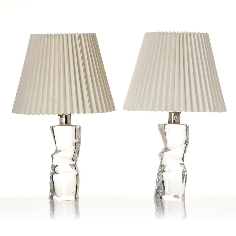 Olle Alberius, a pair of table lamps model "2214/271", Orrefors, 1960-70s.