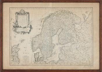 GRAVYR, karta, utgiven i Paris, dat 1762.