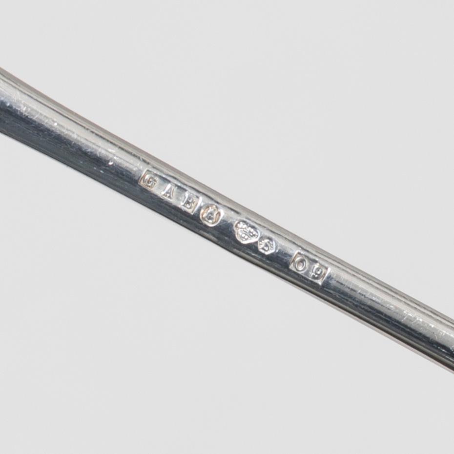 A silver dessert cutlery set, 12 pieces, marks of Guldsmedsaktiebolaget (GAB), Stockholm, Sweden 1964.