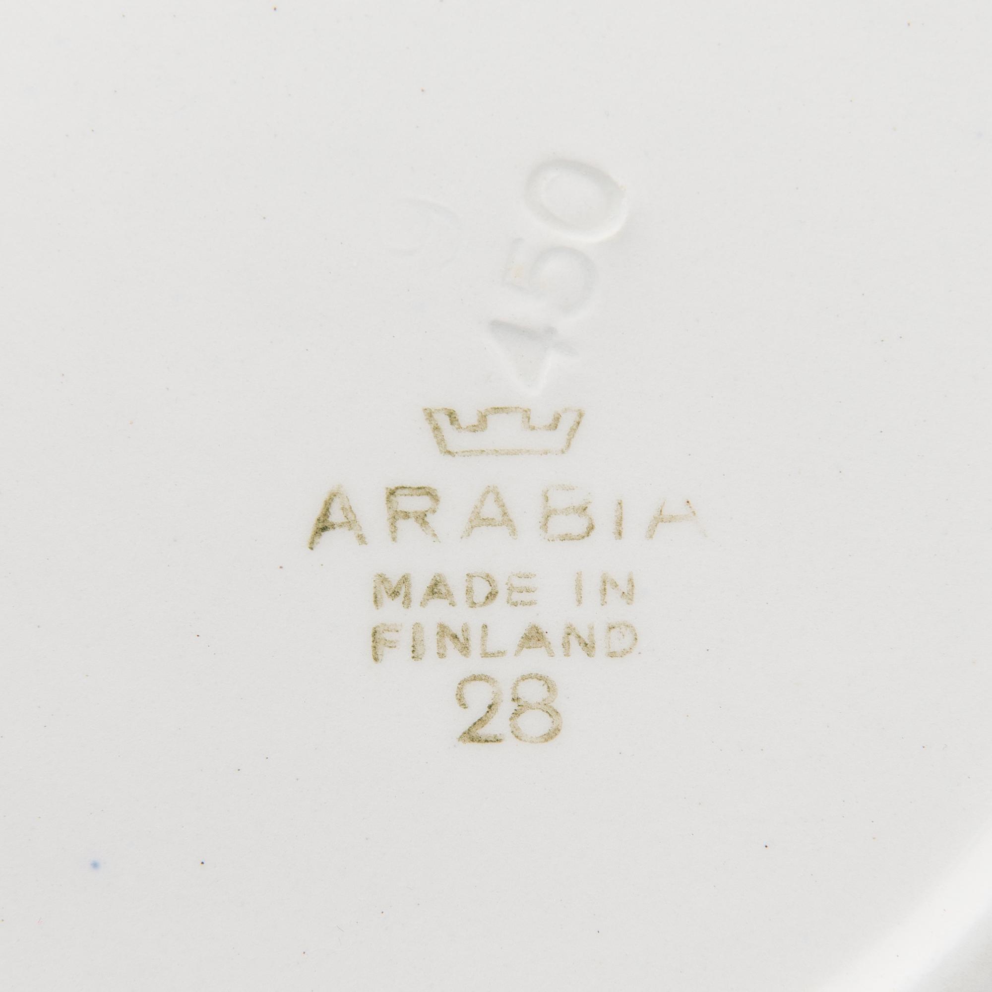 A 32-piece Blue Landscape dinnerware by Reinhard Richter, Arabia Finland 1964-1971.