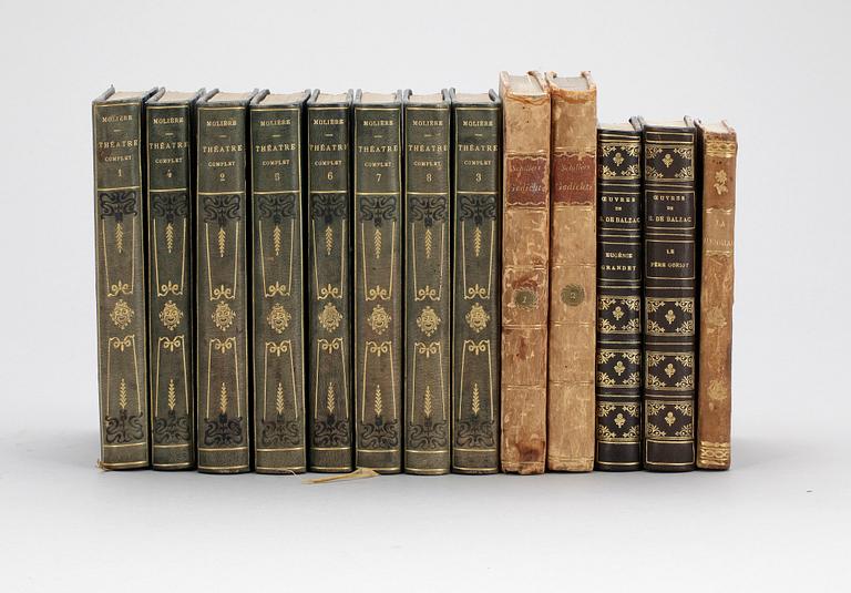 BOKPARTI, 13 delar, lyrik/drama, bla "Théatre complet de Molière", Paris tidigt 1900-tal.