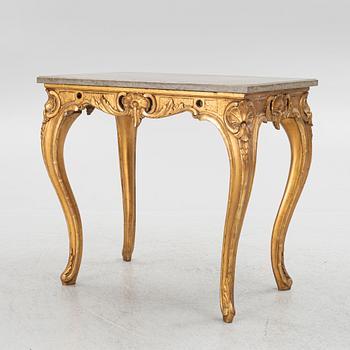 A Swedish rococo-style giltwood table, Stockholm, 19th century.