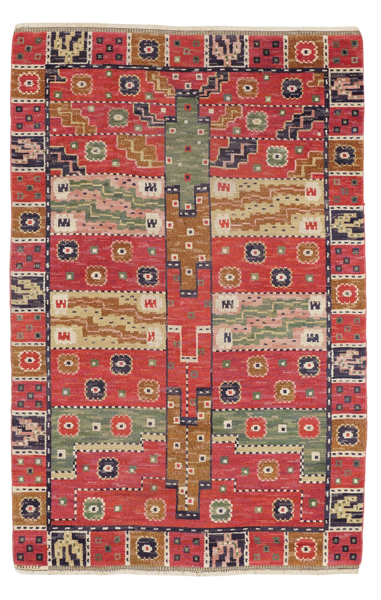 Märta Måås-Fjetterström, a carpet, "Tornet", knotted pile, ca 244,5-246,5 x 155-159,5 cm, signed AB MMF.