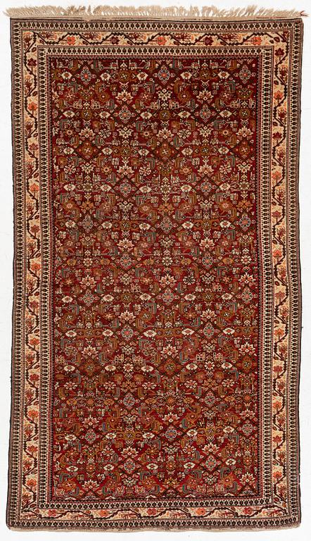 Rug, antique Ardabil probably, approx. 212 x 117 cm.