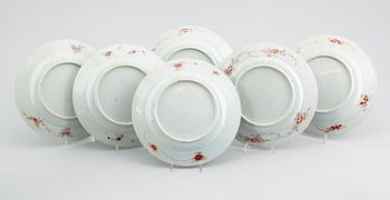 TALLRIKAR, 6 st, porslin, Kina, Qianlong 1736-1795.