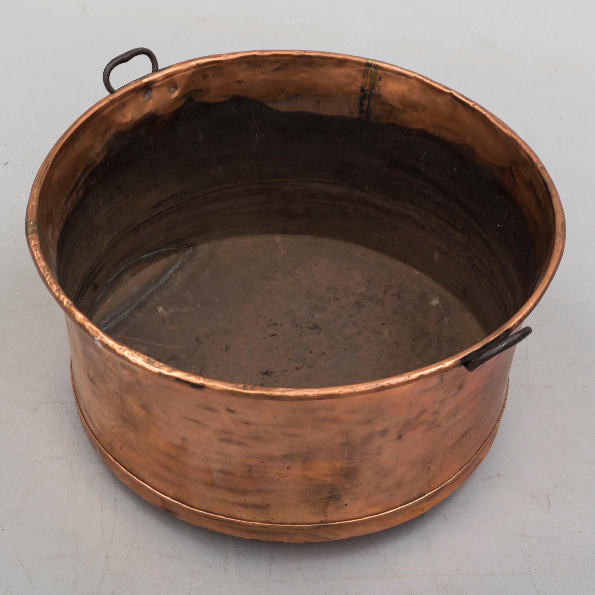 a circa 1900 copper barrel.