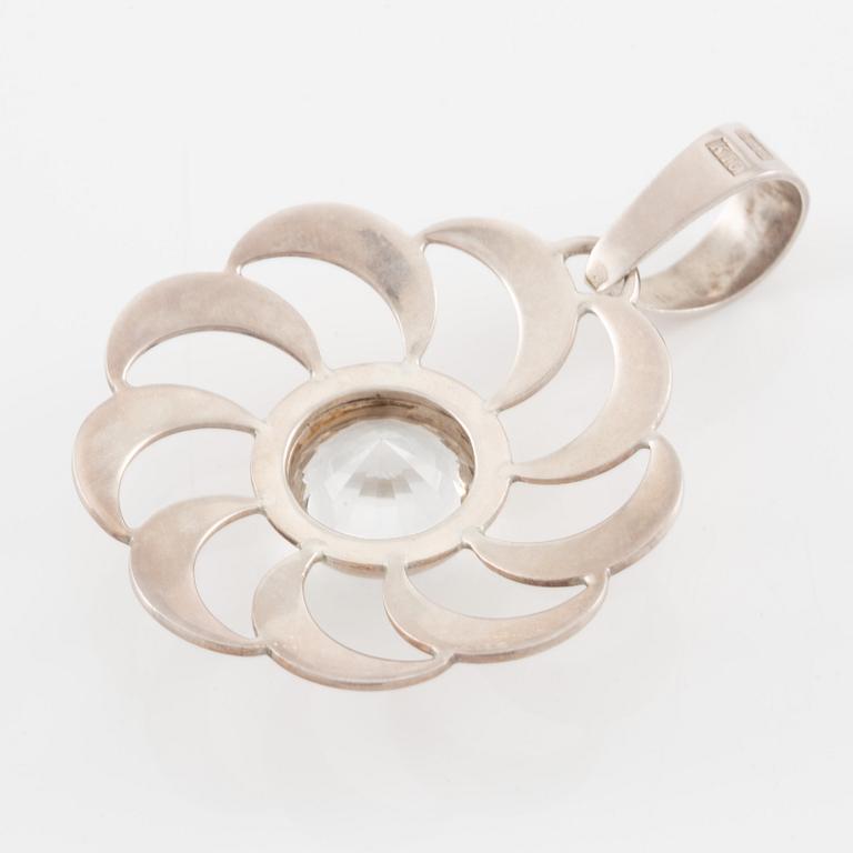 Margareta Högberg, pendant, silver with rock crystal.