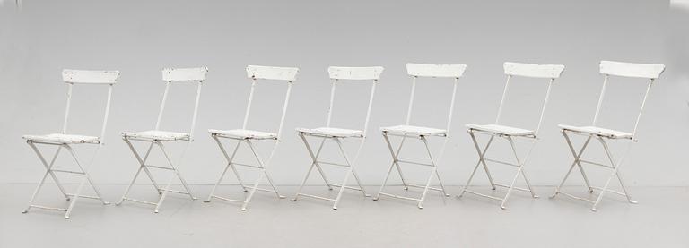 TRÄDGÅRDSTOLAR, 7 st, 1900-talets första hälft.