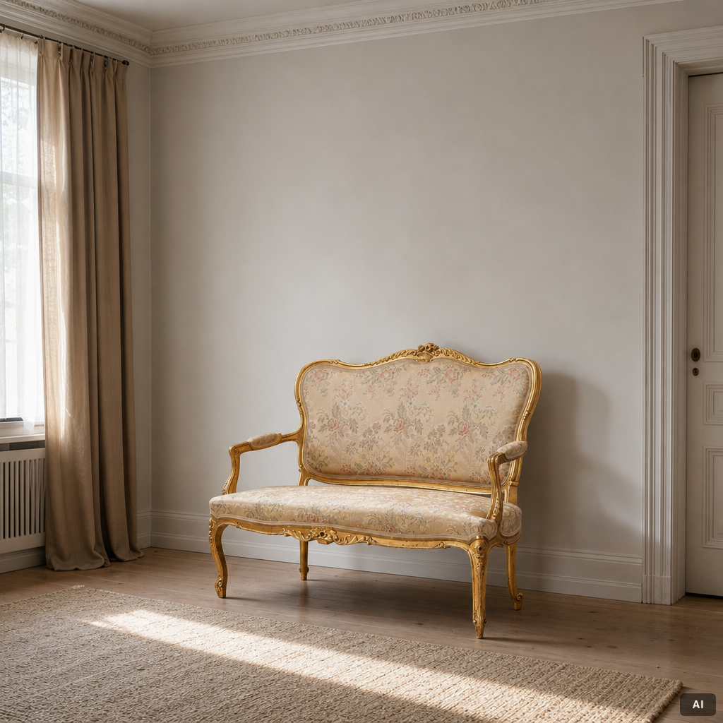 Sofa, Rococo style, first half of the 20th century.