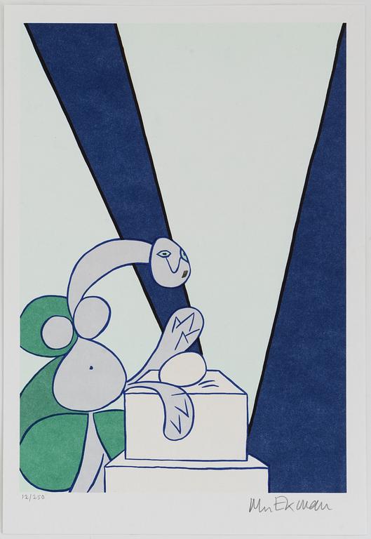 Marie-Louise Ekman, lithograph in colours, 2021, signed 12/250.