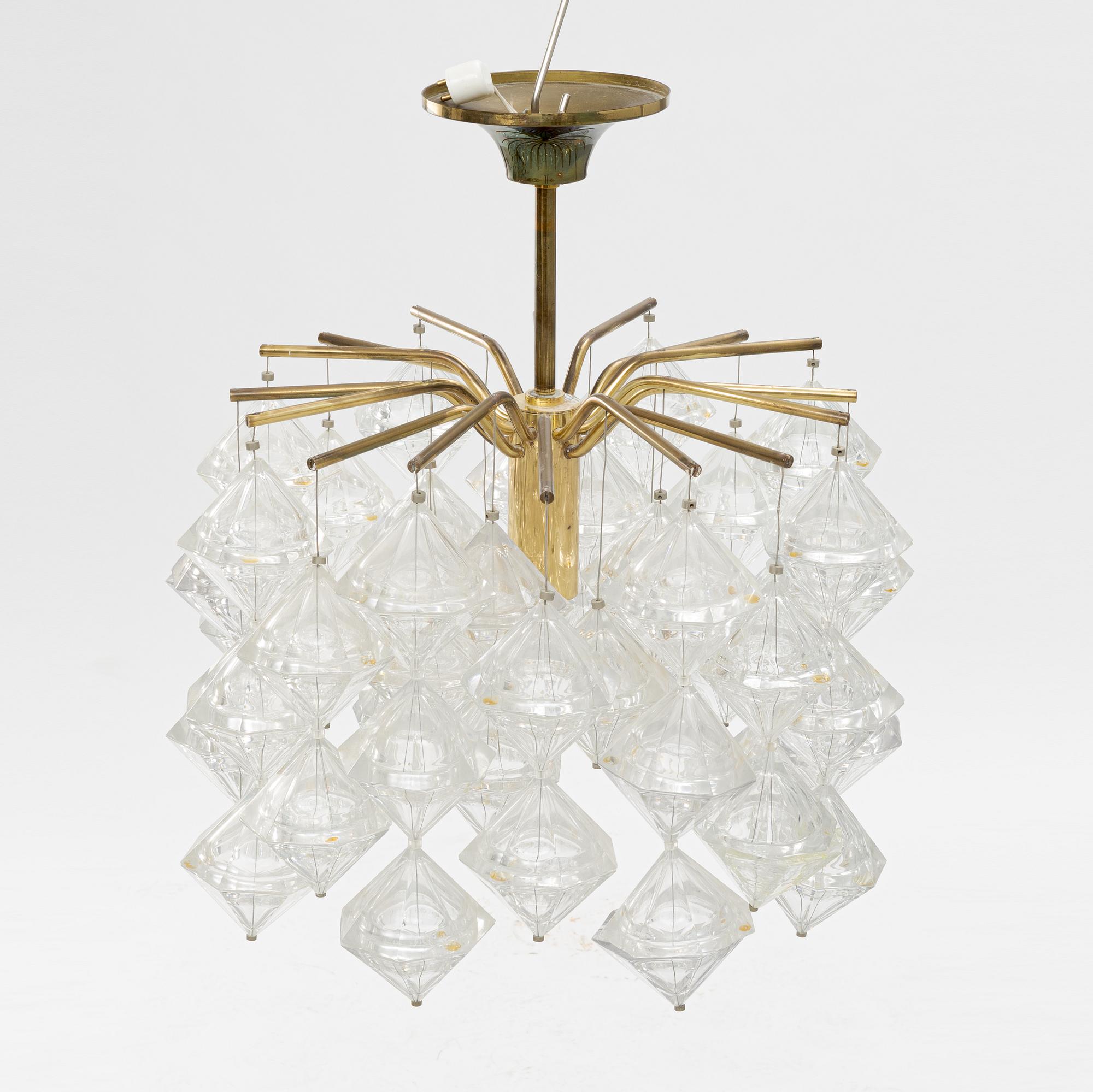 Carl Fagerlund, ceiling lamp, Sirius 2357/111, Orrefors circa 1977.