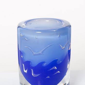 Olle Alberius, a vase, glass, ariel, Orrefors.