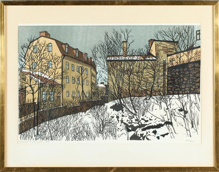 SVENOLOV EHRÉN, färglitografi, signerad, daterad 76 och numrerad 184/360.