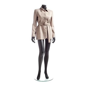 LA PERLA, a beige wool blend jacket.