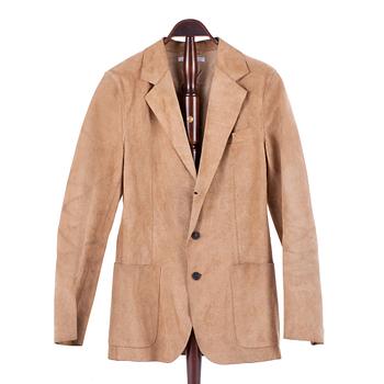 217. YVES SAINT LAURENT, a men´s beige suede jacket, size 44.