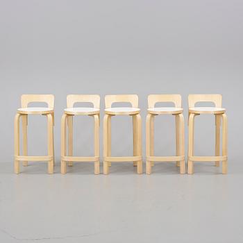 BARSTOLAR, 5 st, modell nr NB 45, Alvar Aalto, Artek.