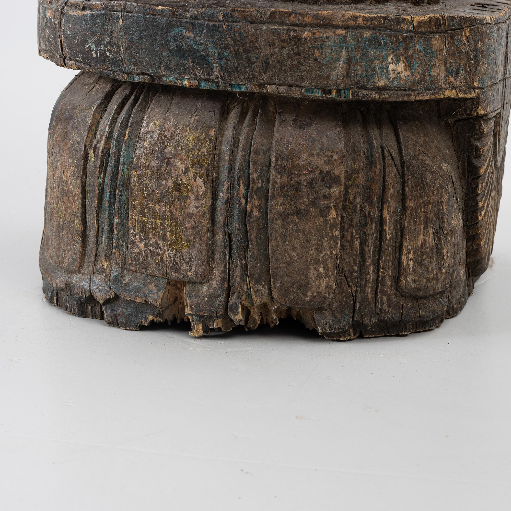 A 20th century wooden sculpture, Cambodia.