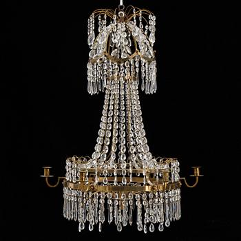 A Gustavian style chandelier, 19th Century.