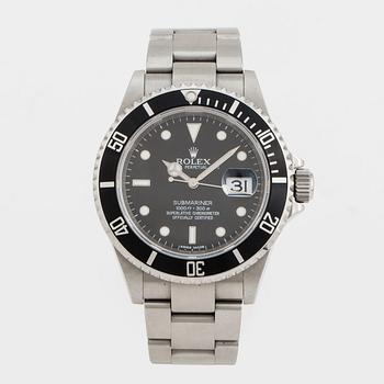 ROLEX, Oyster Perpetual Date, Submariner (1000ft=300m, SWISS MADE), Chronometer, wristwatch, 40 mm,