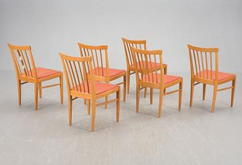 STOLAR, 6 st, Herrgården, Carl Malmsten Bodafors/Åfors möbler, 1900-talets andra hälft.