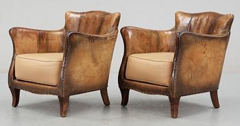 FÅTÖLJER, 2 st, 1920/30-tal.