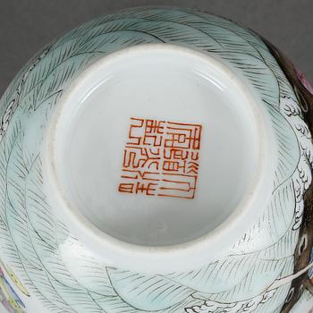 KOPPAR, 4 st, porslin, Kina, Daoguang's sigill, möjligen 1800-tal.