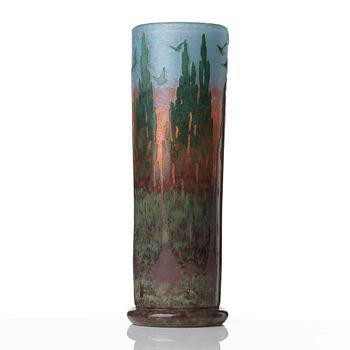 Daum, a cameo glass vase, Nancy, France, early 20th century.