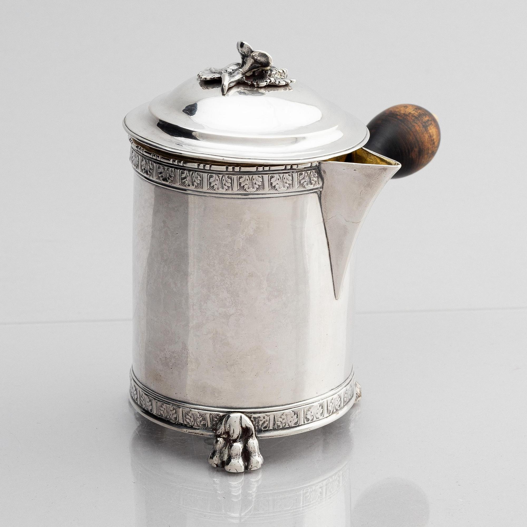 Pehr Zethelius, chokladkanna, silver, Stockholm 1789. Gustaviansk.
