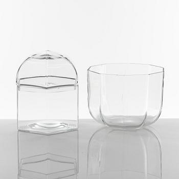 A 26 pieces glass service, "Oktav" by Bertil Vallien for Kosta Boda, Sweden.