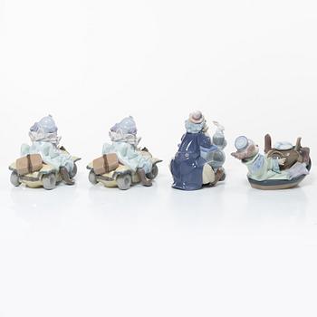 Lladró, figurines, 4 pcs, "Trip to the Circus" x 2, "Circus Express" and "Circus Waves".