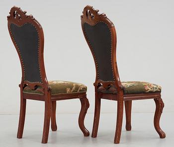 KANAPÉ SAMT ett par STOLAR, nyrokoko, 1850-tal.