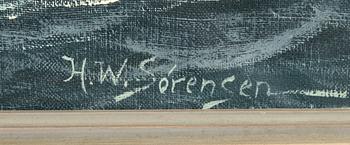 HW Sorensen Full-rigger at sea.