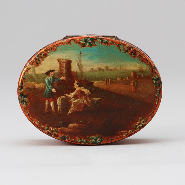 A French 18th century Vernis Martin box and cover.