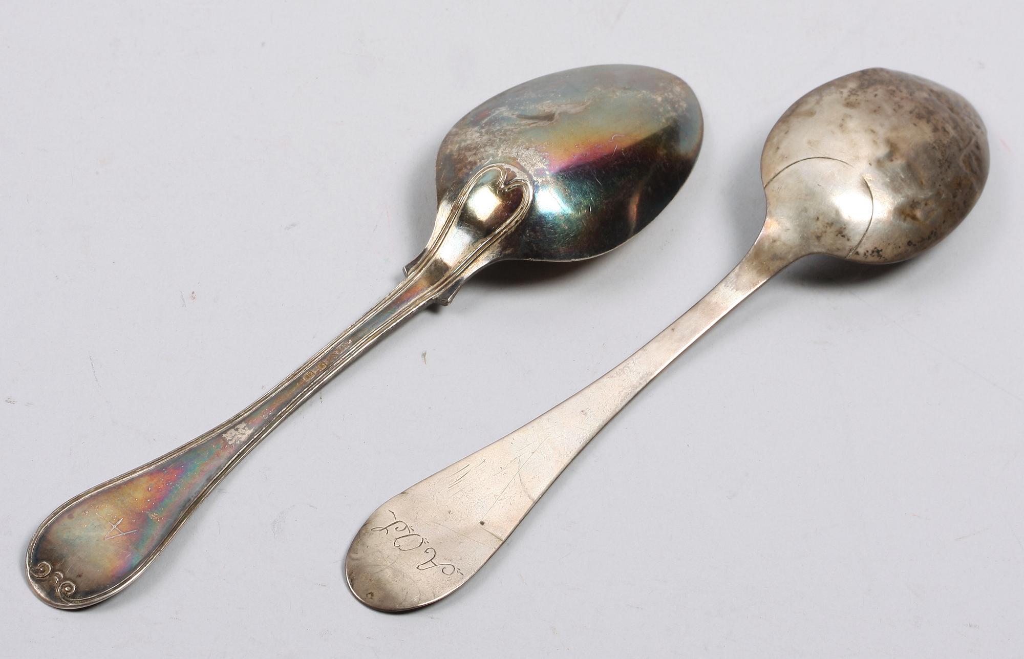 MATSKEDAR, 2 st, silver. 1800-tal.