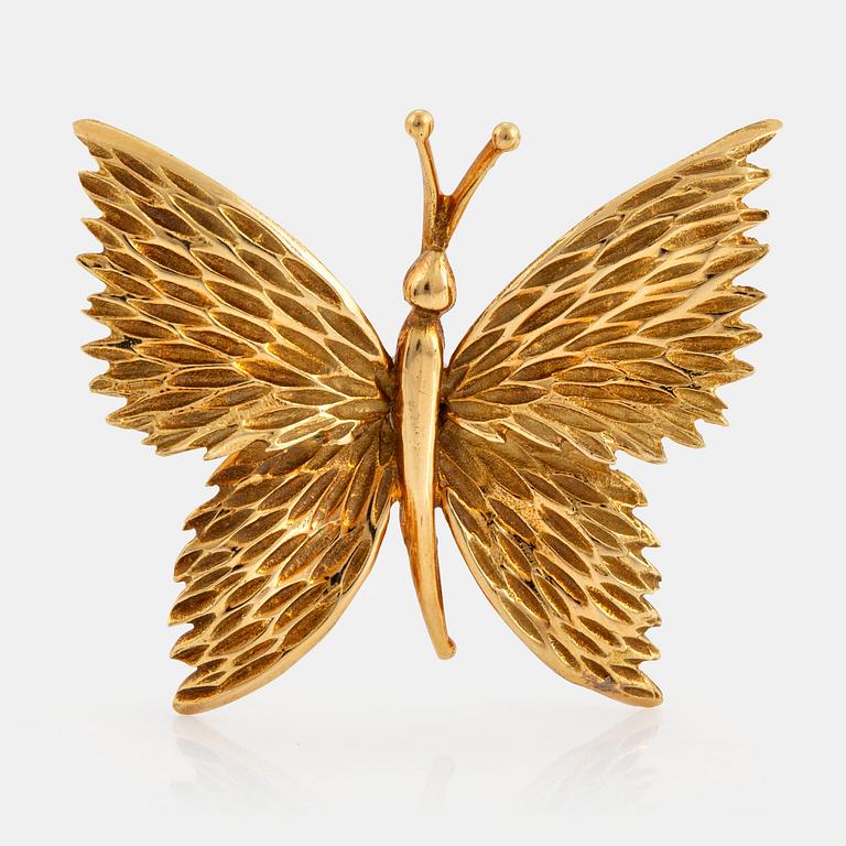 A Tiffany brooch in 18K gold designed as a butterfly.